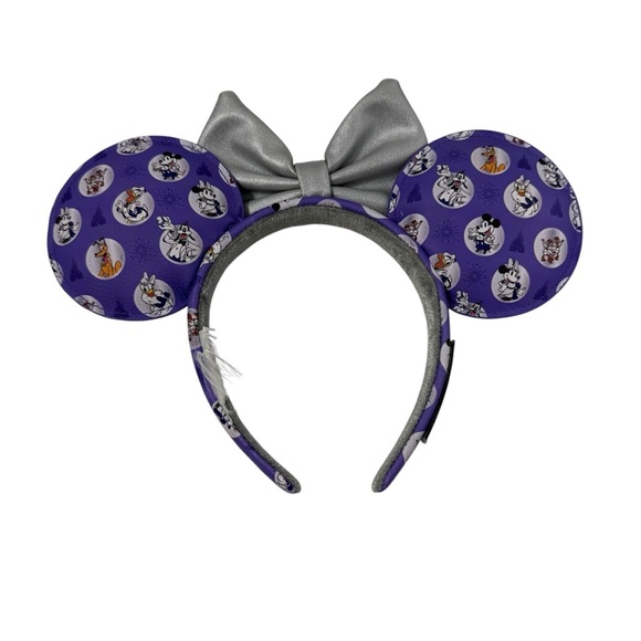 Disney Parks Loungefly 100 Platinum Minnie Headband Ears Mickey And Friends - Picture 2 of 3